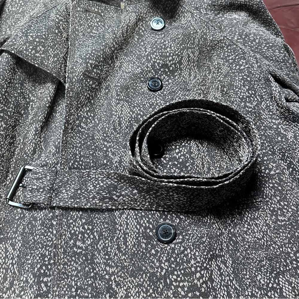 Michael Kors Snake (Brown & Tan) Print Belted Pea Coat/ Fully Lined Jacket, L - Picture 6 of 10